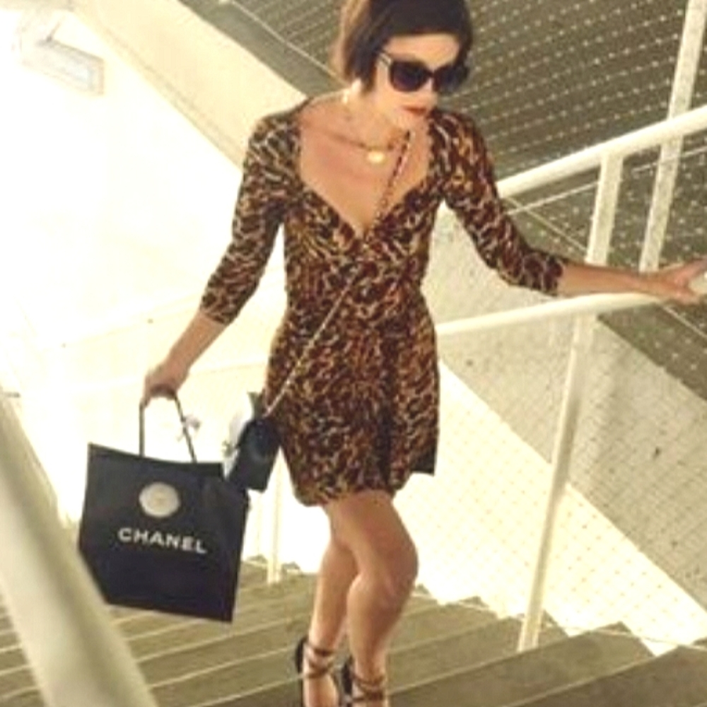 Norma Kamali Sweetheart Leopard wrap dress size XXL